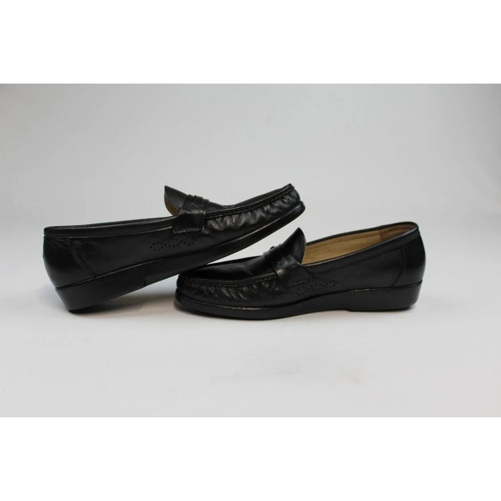 SAS Shoes Ace Men's Slip-On Loafers Sz 13M Black Handsewn Leather USA Made